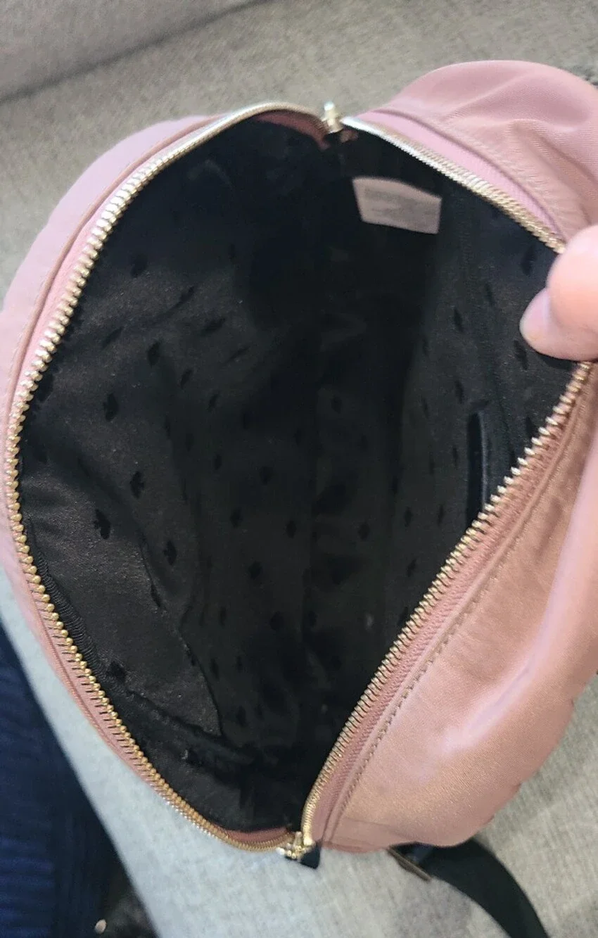 kate spade Nylon Rose Dust Backpack with Gold Accents